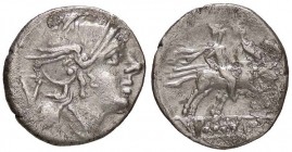 ROMANE REPUBBLICANE - ANONIME - Monete senza simboli (dopo 211 a.C.) - Quinario - Testa di Roma a d. /R I Dioscuri a cavallo verso d. B. 3; Cr. 44/6 (...