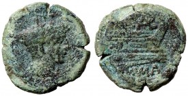 ROMANE REPUBBLICANE - ANONIME - Monete con simboli o monogrammi (211-170 a.C.) - Sestante - Testa di Mercurio a d. /R Prua di nave a d.; sopra A. CAE ...