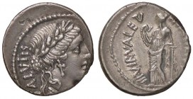 ROMANE REPUBBLICANE - ACILIA - Man. Acilius Glabrio (49 a.C.) - Denario - Testa della Salute a d. /R La Salute stante a s. alimenta un serpente B. 8; ...