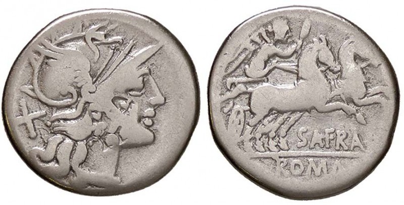 ROMANE REPUBBLICANE - AFRANIA - Spurius Afranius (150 a.C.) - Denario - Testa di...