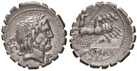 ROMANE REPUBBLICANE - ANTONIA - Q. Antonius Balbus (83-82 a.C.) - Denario serrato - Testa di Giove a d. /R Vittoria su quadriga a d. B. 1; Cr. 364/1 (...