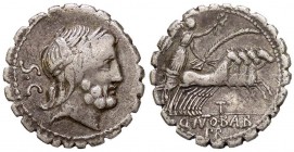 ROMANE REPUBBLICANE - ANTONIA - Q. Antonius Balbus (83-82 a.C.) - Denario serrato - Testa di Giove a d. /R Vittoria su quadriga a d. B. 1; Cr. 364/1 (...