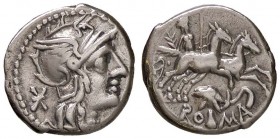 ROMANE REPUBBLICANE - CAECILIA - L. Caecilius Metellus Diadematus (128 a.C.) - Denario - Testa di Roma a d. /R La Pace su biga a d.; sotto, una testa ...