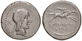 ROMANE REPUBBLICANE - CALPURNIA - L. Calpurnius Piso Frugi (90 a.C.) - Denario - Testa di Apollo a d. /R Cavaliere a s. regge una palma Cr. 340/1 (AG ...