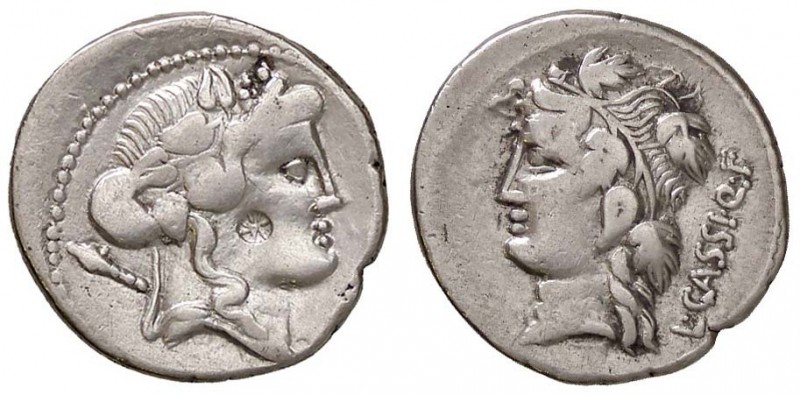 ROMANE REPUBBLICANE - CASSIA - L. Cassius Q. f. Longinus (78 a.C.) - Denario - T...
