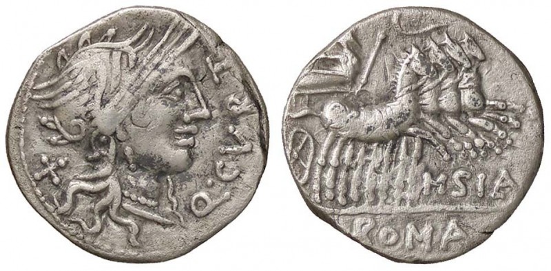 ROMANE REPUBBLICANE - CURTIA - Q. Curtius (116-115 a.C.) - Denario - Testa di Ro...