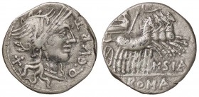 ROMANE REPUBBLICANE - CURTIA - Q. Curtius (116-115 a.C.) - Denario - Testa di Roma a d. /R Giove su quadriga verso d. B. 2; Cr. 285/2 (AG g. 3,68)
BB