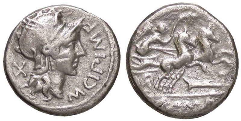 ROMANE REPUBBLICANE - FABIA - Q. Fabius Labeo (124 a.C.) - Denario - Testa di Ro...