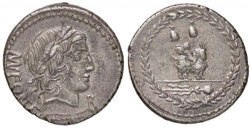ROMANE REPUBBLICANE - FONTEIA - Man. Fonteius C. f. (85 a.C.) - Denario - Testa ...