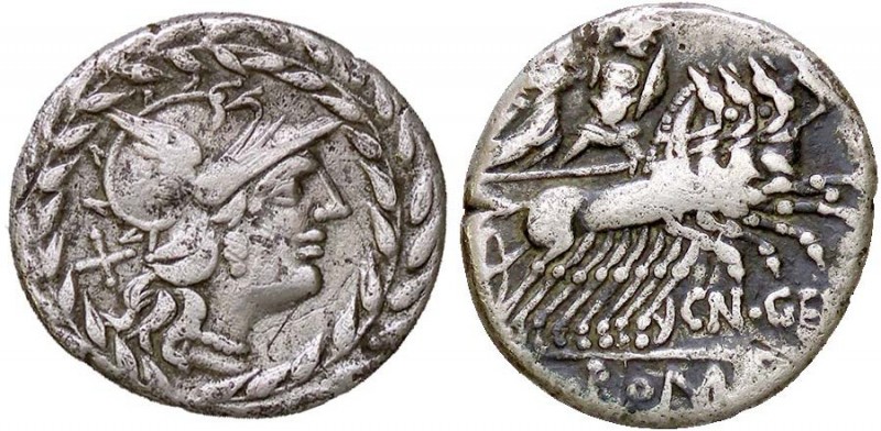 ROMANE REPUBBLICANE - GELLIA - Cn. Gellius (138 a.C.) - Denario - Testa di Roma ...