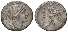 ROMANE REPUBBLICANE - HERENNIA - M. Herennius (108-107 a.C.) - Denario - Testa della Pietà a d. /R Anfinomus a d. porta il padre sulle spalle B. 1; Cr...