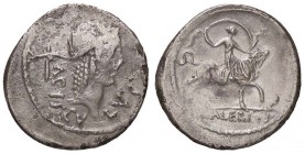 ROMANE REPUBBLICANE - VALERIA - C. Valerius C. f. Flaccus (140 a.C.) - Denario - Testa di Apollo Sorano a d.; sopra una stella e dietro l'acisculus /R...
