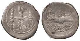 ROMANE IMPERIALI - Marc'Antonio († 30 a.C.) - Denario - Galera pretoriana /R LEG VII - Aquila legionaria tra due insegne militari B. 113; Cr. 544/20 (...