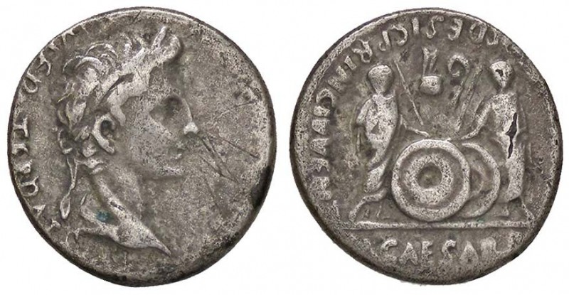 ROMANE IMPERIALI - Augusto (27 a.C.-14 d.C.) - Denario (Lugdunum) - Testa laurea...