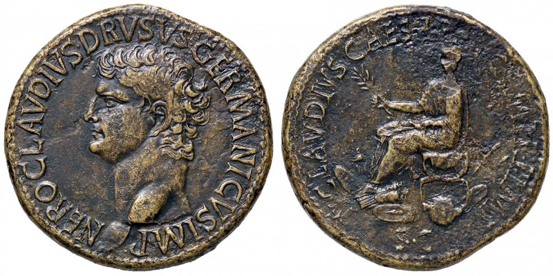 ROMANE IMPERIALI - Nerone Druso (14) - Sesterzio - Testa a s. /R L'Imperatore se...