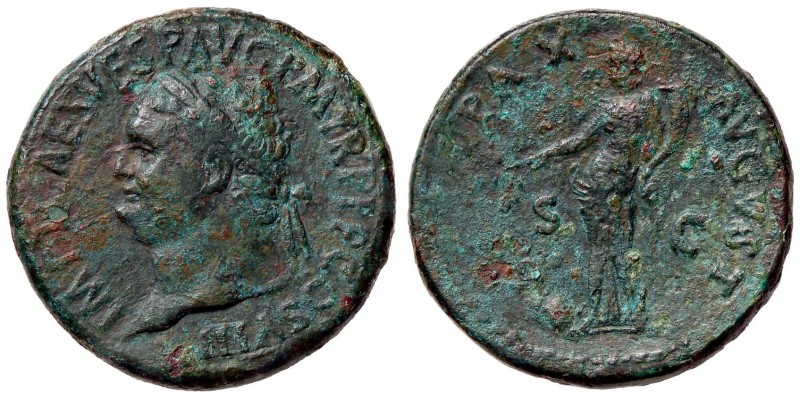 ROMANE IMPERIALI - Tito (79-81) - Sesterzio - Testa laureata a s. /R La Pace sta...