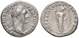 ROMANE IMPERIALI - Domiziano (81-96) - Denario - Busto laureato a d. /R Minerva stante a d., con lancia e scudo C. 282 (AG g. 2,97)
BB+