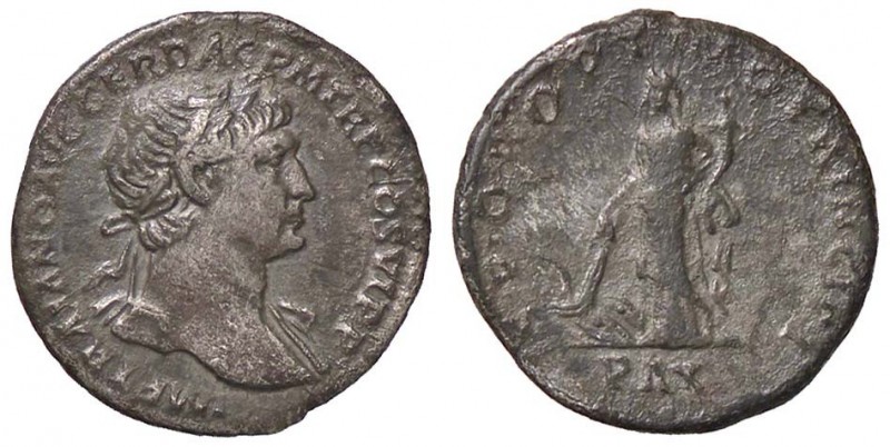 ROMANE IMPERIALI - Traiano (98-117) - Denario - Testa laureata a d. /R La Pace s...