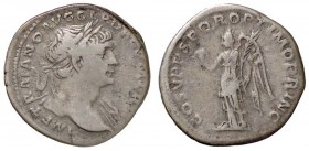 ROMANE IMPERIALI - Traiano (98-117) - Denario - Busto laureato a d. /R La Vittoria stante a s. con corona e palma (AG g. 3,56)
qBB