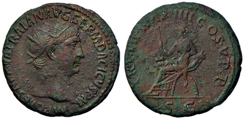 ROMANE IMPERIALI - Traiano (98-117) - Dupondio - Testa radiata a d. /R La Fortun...