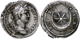 ROMANE IMPERIALI - Adriano (117-138) - Denario - Testa laureata a d. /R Sette stelle su crescente C. 465; RIC 202 (AG g. 3,31)
BB/BB+