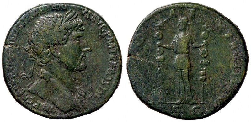 ROMANE IMPERIALI - Adriano (117-138) - Sesterzio - Busto laureato a d. /R La Con...