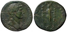 ROMANE IMPERIALI - Adriano (117-138) - Sesterzio - Busto laureato a d. /R La Concordia stante a s. con due insegne C. 268 (AE g. 23,67)
BB+