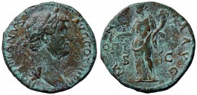 ROMANE IMPERIALI - Adriano (117-138) - Sesterzio - Testa laureata a d. /R La Moneta stante a s. con bilancia e cornucopia C. 969 (AE g. 24,97)
BB