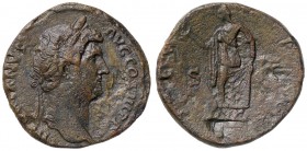 ROMANE IMPERIALI - Adriano (117-138) - Sesterzio - Busto laureato e drappeggiato a d. /R La Speranza andante a s. con un fiore e si alza la veste (AE ...