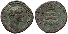 ROMANE IMPERIALI - Antonino Pio (138-161) - Sesterzio - Testa laureata a d. /R Pira a cinque stadi sormontata dall'Imperatore in quadriga C. 165 (6 Fr...