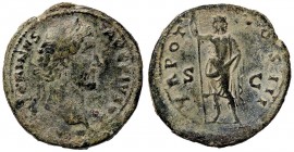 ROMANE IMPERIALI - Antonino Pio (138-161) - Asse - Testa laureata a d. /R Giano stante di fronte con scettro C. 882 (AE g. 10,08)
BB
