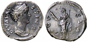 ROMANE IMPERIALI - Faustina I (moglie di A. Pio) - Denario - Busto drappeggiato e diademato a d. /R Cerere stante a s. con torcia e scettro C. 96; RIC...