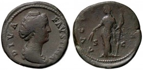 ROMANE IMPERIALI - Faustina I (moglie di A. Pio) - Sesterzio - Busto drappeggiato a d. /R Cerere velata stante a s. con spighe e torcia C. 88 (AE g. 2...