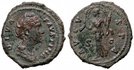 ROMANE IMPERIALI - Faustina I (moglie di A. Pio) - Asse - Busto drappeggiato a d. /R Cerere velata stante a s. con torcia e velo sopra la testa C. 77 ...