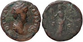 ROMANE IMPERIALI - Faustina I (moglie di A. Pio) - Asse - Busto drappeggiato a d. /R Vesta stante a s. con torcia e spighe (AE g. 12,73)
qBB