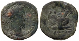 ROMANE IMPERIALI - Marco Aurelio (161-180) - Sesterzio - Testa laureata a d. /R Fascio d'armi C. 163 (AE g. 20,47)
MB