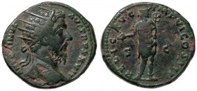 ROMANE IMPERIALI - Marco Aurelio (161-180) - Dupondio - Busto radiato a d. /R La statua di Mercurio su piedestallo a s. con caduceo e borsa entro temp...