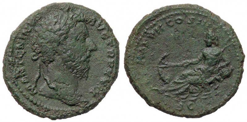 ROMANE IMPERIALI - Marco Aurelio (161-180) - Asse - Testa laureata a d. /R Il Te...