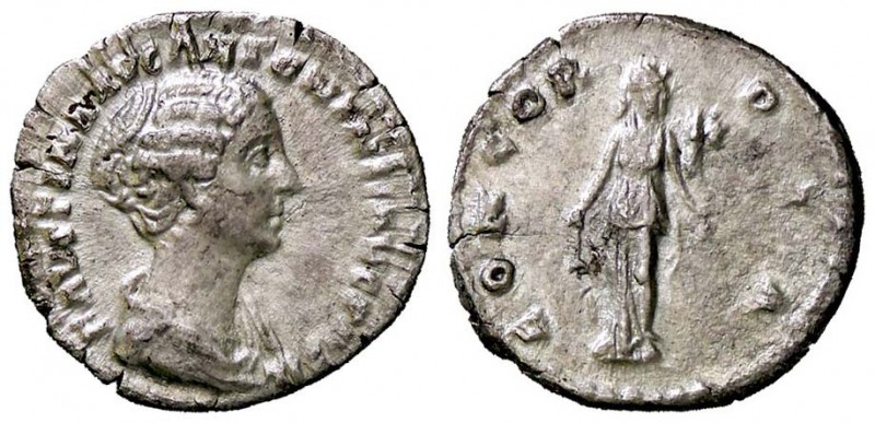 ROMANE IMPERIALI - Faustina II (moglie di M. Aurelio) - Denario - Busto drappegg...
