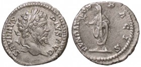 ROMANE IMPERIALI - Settimio Severo (193-211) - Denario - Testa laureata a d. /R L'Imperatore velato stante a s. con ramo d'ulivo e libro C. 205; RIC 2...