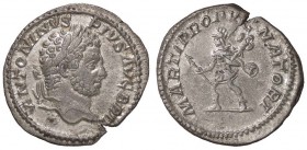 ROMANE IMPERIALI - Caracalla (198-217) - Denario - Testa laureata a d. /R Marte di corsa a s. con lancia e trofeo C. 150; RIC 223 (AG g. 2,87)
qSPL