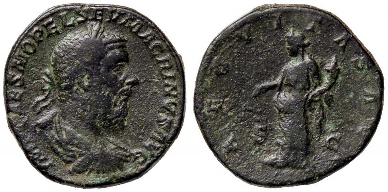 ROMANE IMPERIALI - Macrino (217-218) - Sesterzio - Busto laureato e drappeggiato...