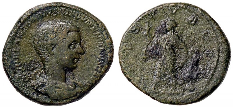 ROMANE IMPERIALI - Diadumeniano (218) - Asse - Busto drappeggiato e corazzato a ...