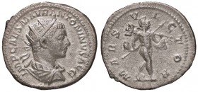 ROMANE IMPERIALI - Elagabalo (218-222) - Antoniniano - Busto radiato e corazzato a d. /R Marte andante a d. con lancia e trofeo C. 111 (AG g. 4,67)
B...