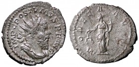 ROMANE IMPERIALI - Postumo (259-278) - Antoniniano - Busto radiato e drappeggiato a d. /R La Moneta stante a s. con bilancia e cornucopia C. 199 (AG g...