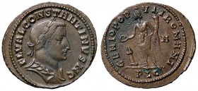 ROMANE IMPERIALI - Costantino I (306-337) - Follis (Londinium) - Busto laureato e corazzato a d. /R Il Genio stante a s. con patera e cornucopia; ai s...