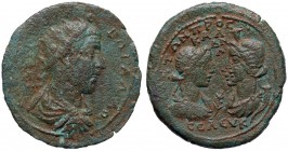 ROMANE PROVINCIALI - Treboniano Gallo (251-253) - AE 34 (Seleucia-Calycadnum) - Busto radiato e drappeggiato a d. /R Busti di Apollo e Artemis-Tyche a...