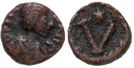 BIZANTINE - Giustino II (565-578) - Pentanummo (Roma) - Busto diademato a d. /R Grande V nel campo Sear 405 (AE g. 1,46)
BB+