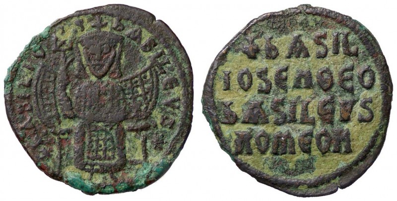 BIZANTINE - Basilio I (867-868) - Follis - Basilio in trono /R Scritta Ratto 186...