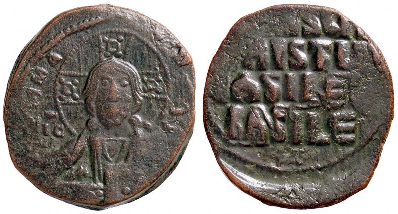 BIZANTINE - Basilio II e Costantino VIII (975-1025) - Follis (attribuito) - Cris...